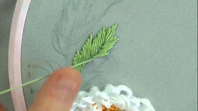 Big White Flowers Loop Stitch Flower Embroidery Easy Stitches