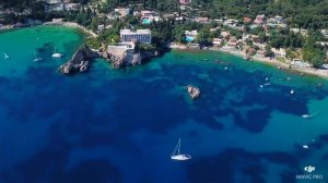 Paleokastritsa, Corfu, Greece. Палеокастрица, Корфу. Dji Mavic pro.