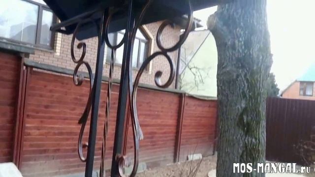 Садовый мангал "Манго" с крышей смотреть онлайн