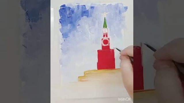 Рисунок к 9 мая. Салют. Правополушарно рисование. Гуашь . смотреть онлайн