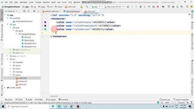 how to change toolbar icon color in android studio