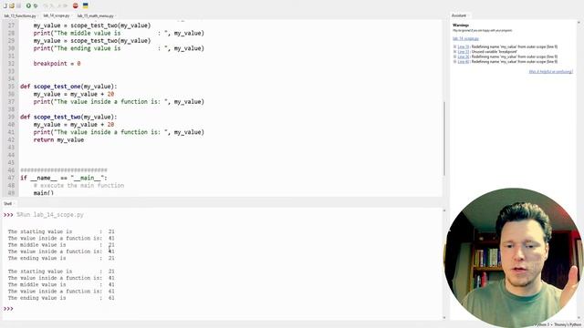 2022: Intro to Python - Lab 14 - Functions Arguments and Scope
