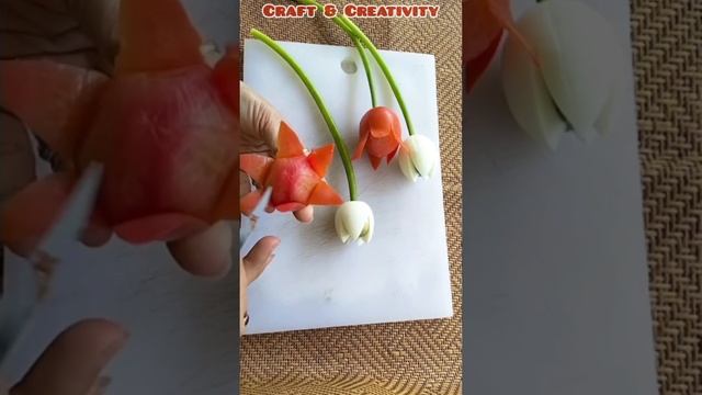 Tomato? Flower?/ vegetable Salad Decoration idea/ Vegetable Art/ #vegetable #art #craft