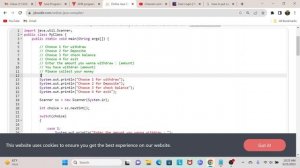 Program for ATM machine in JAVA