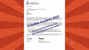 Columbia Academy 2022 University of Toronto Early Admission