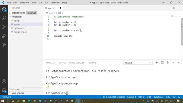 TypeScript Tutorial | Assignment Operators
