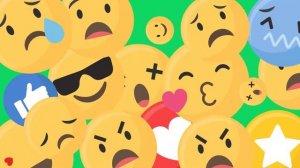 Набор из 16 переходов со смайлами на зелёном фоне/ Set of 16 emoji transitions on a green backgroun