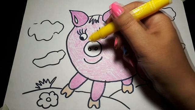 как нарисовать ПОРОСЁНКА Рисуем ХРЮШУ пастелью смотреть онлайн