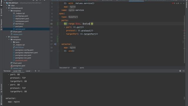 HELM for each loop to iterate using $range