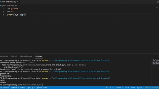 #8 print() and input() method in python explained in 10 minutes! | Python Tutorial for beginners