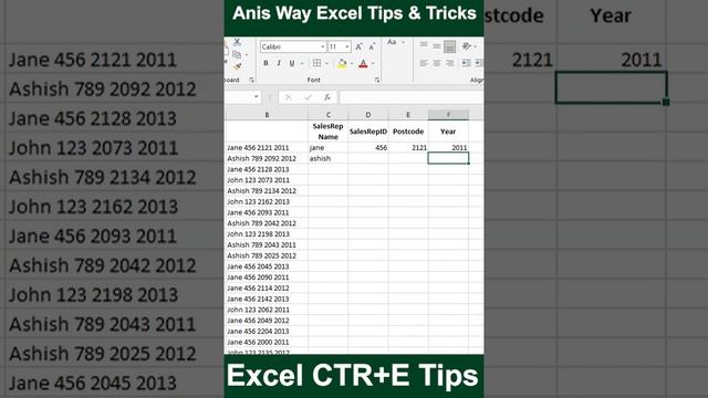 Excel Ctrl+E shortcut magic tricks | excel tricks