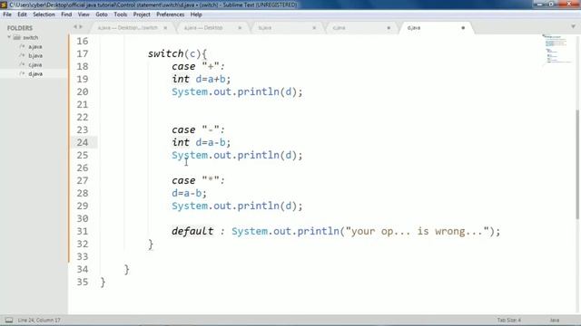 switch case logical program in java