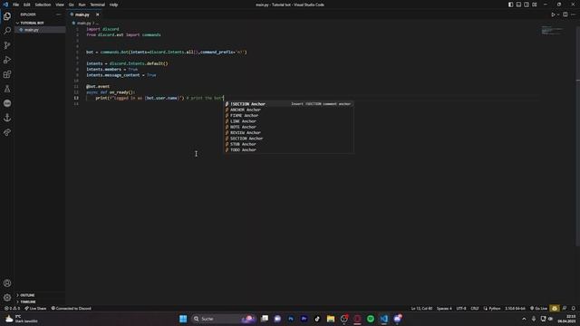 Discord bot Programming Part 1 | setting up the bot #pythonprogramming #python #discord