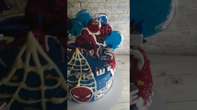 Торт человек-паук/spiderman cake/торт для мальчика пример оформления