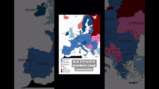 Map of NATO vs EU members #nato #eu #map