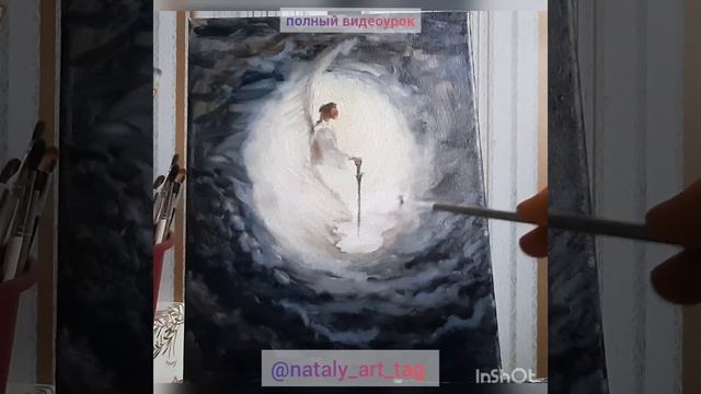 пишем картину маслом на холсте Ангел в небе полный видеоурок по живописи @nataly_art_tag мастерклас