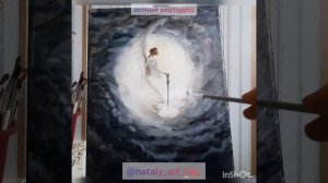 пишем картину маслом на холсте Ангел в небе полный видеоурок по живописи @nataly_art_tag мастерклас