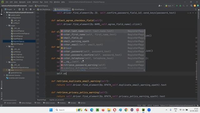6. Selenium Python Hybrid Framework -  Page Object Model Optimization