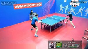 Агрессивный блокер КОРОТКИМИ и ДЛИННЫМИ ШИПАМИ у стола: КОВАЛЕНКО Сергей шиповик SAUER&TROEGER Hass