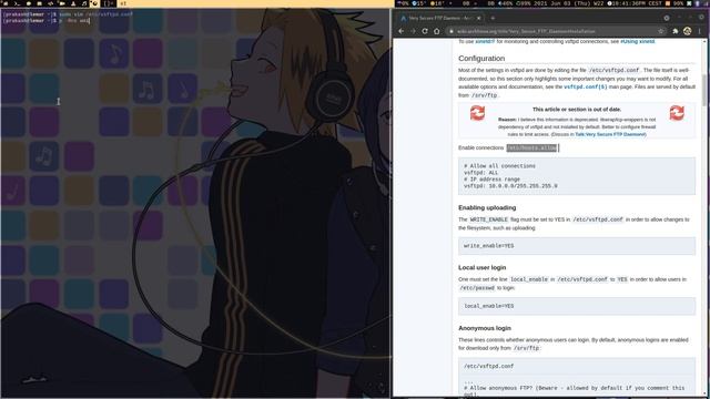 FTP Server on Arch Linux for Home use - vsftpd