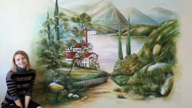 Роспись стены в гостинной. Горы смотреть онлайн