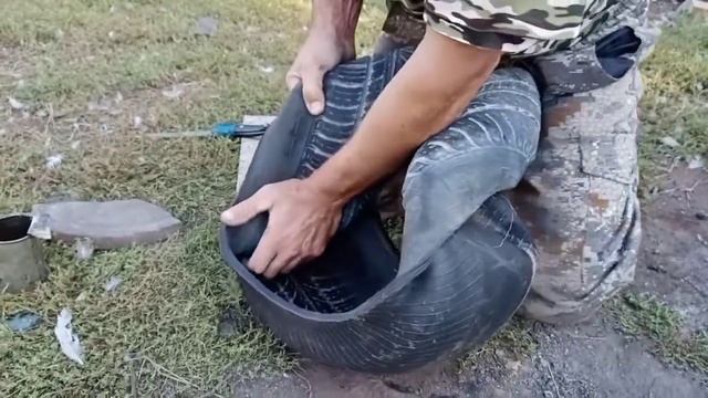 Клумба для цветов из покрышки(по просьбе подписчиков)