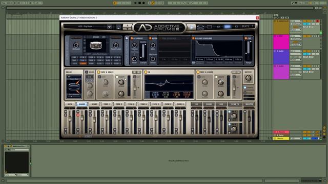 ADDICTIVE DRUMS 2. Настройка эффектов