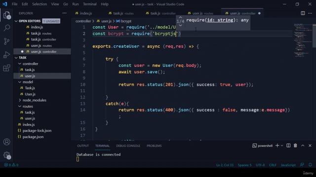JavaScript Full Stack Developer COURSE: Hash the plain text password
