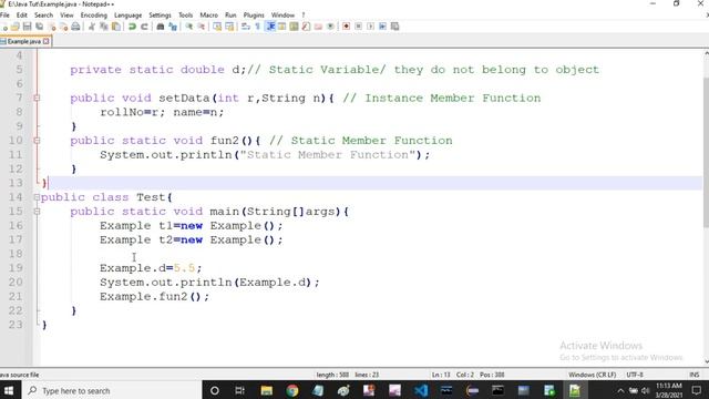 Java Tutorial: Static Variable and Static Method In Java | part 30 смотреть онлайн