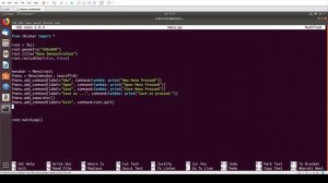 Create Menu In Python Application