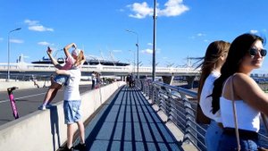 Яхтенный мост, Санкт-Петербург, Россия, 4K