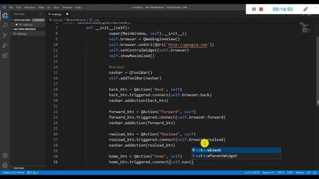 How to make Your Own Browser Using Python | With Source Code I Python Project I PyQt5 смотреть онлайн