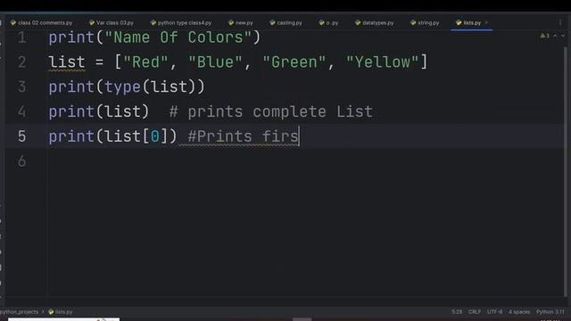 Python List Data Type (Class 14) Part 03