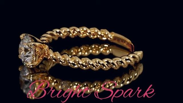 Кольцо желтого золота с переплетенной шинкой Caroline 0,75 карат от Bright Spark смотреть онлайн