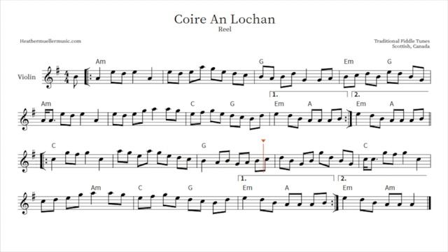 Learn How To Play "Coire An Lochan" | Sheet Music and Accompaniment | Traditional Reels