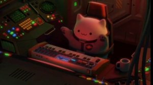 котик играет на пианино в космосе 🥰