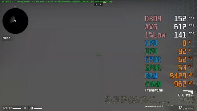 GeForce GTX 1650 SUPER -- Intel Core i5-12400F -- CSGO uLLeticaL Benchmark i5-12400 720p смотреть онлайн