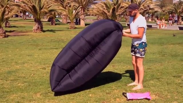 Надувной матрас для отдыха Ламзак с карманами и биркой. смотреть онлайн