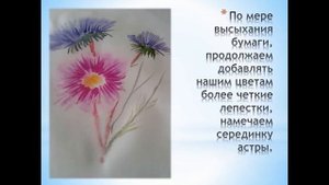Астры акварелью.