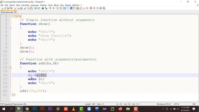 Creating Functions in PHP | #functions #php #phpfullcourse