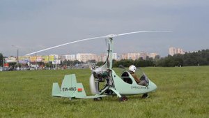 Взлёт автожира на Кургане. Гироплан, гирокоптер.