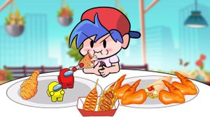 FRIDAY NIGHT FUNKIN vs CHICKEN MUKBANG   -  FNF ANIMATION MUKBANG