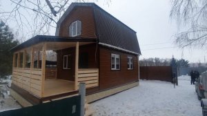 Каркасный дачный дом 5х6м с террасой 5х3м от компании Лесное раздолье Омск