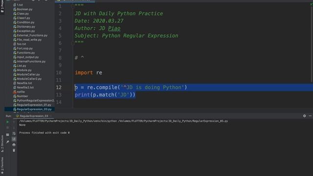JD with Daily Python Practice( Python Regular Expression )