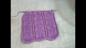 Нежный рельеф+ажур спицами