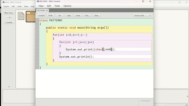 Square Pattern in Java || ICSE Class 10 Character Pattern in Java