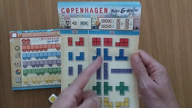 Copenhagen: Roll & Write board game - how to setup play and review by * AmassGames * x and write
