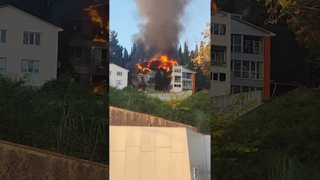 Пожар жилого многоквартирного дома в Сочи. Жесть? смотреть онлайн