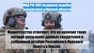 МИД РФ: ВСУ создавали подобие концлагерей в Курской области