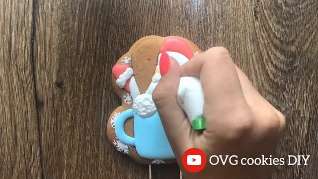 Роспись пряников для начинающих. Новогодний пряник: Санта в чашке смотреть онлайн